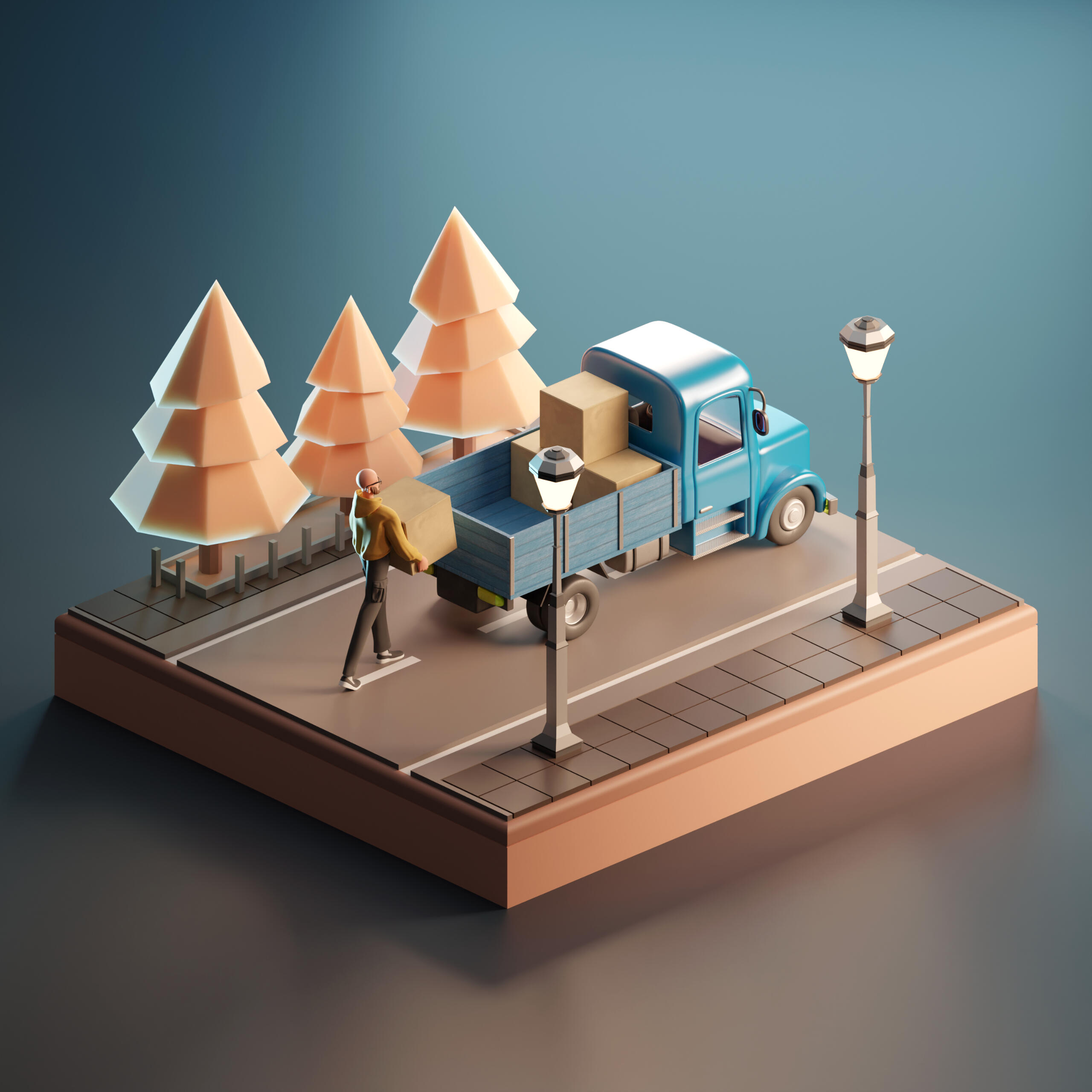 Showcase of the 3D library of various 3D vehicles with cartoon 3D characters